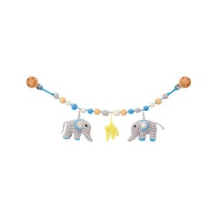 SindiBaba® Kinderwagenkette Elefant JUMBO gehakelt mit Rasseln Коляска-цепочка слон ДЖАМБО связана крючком с погремушками