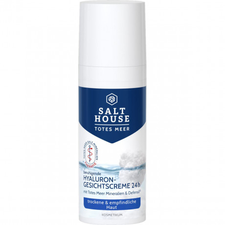 SALTHOUSE Totes Meer Beruhigende Hyaluron-Gesichtscreme 24h, 50 ml, SALTHOUSE успокаивающий крем для лица Totes Meer Hyaluron-Gesichtscreme 24h с гиалуроновой кислотой, Defensil, пантенолом и витамином E, 50 мл