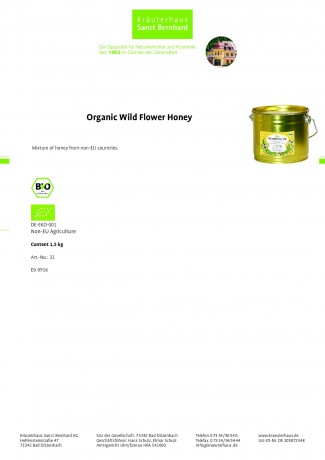 Krauterhaus Sanct Bernhardt Organic wild flower honey1,5 kg
