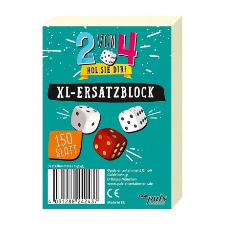 puls entertainment Wurfelspiel XL-Ersatzblock fur 2 von 4 Сменный блок Dice Game XL для 2 из 4