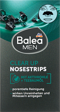 Balea MEN Nosestrips Clear Up, 3 St, Полоски для носа Clear Up против чёрных точек, 3 шт.