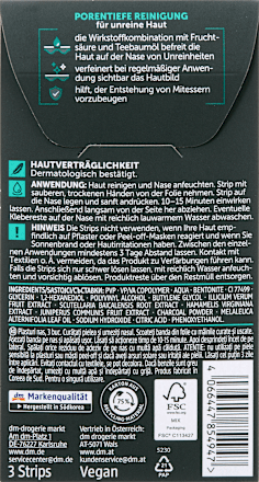 Balea MEN Nosestrips Clear Up, 3 St, Полоски для носа Clear Up против чёрных точек, 3 шт.