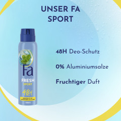 Fa Fresh Sport Deospray 150 ml, Дезодорант-спрей FA Fresh Sport с ароматом лимона, 150 мл