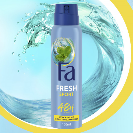 Fa Fresh Sport Deospray 150 ml, Дезодорант-спрей FA Fresh Sport с ароматом лимона, 150 мл
