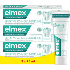 elmex Sensitive Professional Zahnpasta 3x 75 ml Vorteilspack, Зубная паста Sensitive Professional с аргинином для чувствительных зубов, 3 × 75 мл