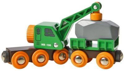BRIO Gruner Kranwagen mit Anhanger und Fracht Зеленый автокран с прицепом и грузом