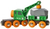 BRIO Gruner Kranwagen mit Anhanger und Fracht Зеленый автокран с прицепом и грузом