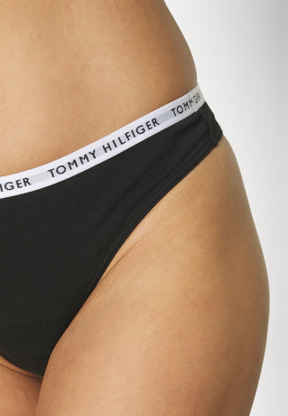 Tommy Hilfiger ESSENTIALS 3 PACK  Thong medium grey htr/white/black НАБОР ESSENTIALS 3 стринги средне-серый htr/белый/черный