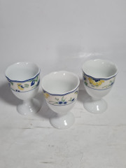 Подставка для яиц винтажная Hutschenreuther с ботаническим принтом, фарфор, 3 шт., 7 см, Германия, 1980-90гг.