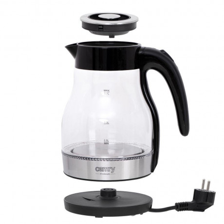Camry Camry Wasserkocher CR 1300 Glas-Wasserkocher 1,7 Liter, Glaskessel mit LED-Beleuchtung, Edelstahl  Чайник Camry CR 1300 стеклянный чайник 1,7 литра, стеклянный чайник со светодиодной подсветкой, нержавеющая сталь