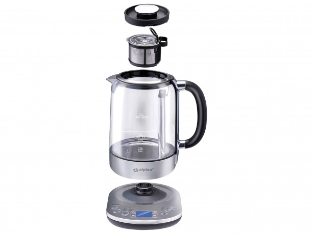 Alpina Alpina Wasserkocher ALPINA Wasserkocher, 1,7 L, 1850...2200 W, Glas  Чайник Alpina Чайник ALPINA, 1,7 л, 1850...2200 Вт, стекло