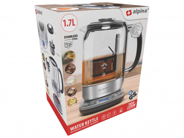 Alpina Alpina Wasserkocher ALPINA Wasserkocher, 1,7 L, 1850...2200 W, Glas  Чайник Alpina Чайник ALPINA, 1,7 л, 1850...2200 Вт, стекло