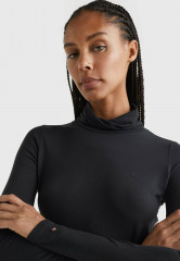 Tommy Hilfiger SLIM ROLL NECK  Long sleeved top black SLIM ROLL NECK Топ с длинными рукавами черный