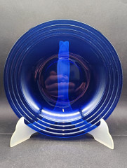 Тарелка декоративная винтажная Murano, синее стекло, 22 см, Италия, 1970-80гг.
