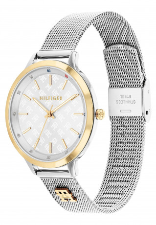 Tommy Hilfiger CASUAL Watch silber/gold/silber/weiss/silber ПОВСЕДНЕВНЫЙ — Смотреть серебро/золото/серебро/белый/серебро