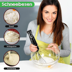 KESSMANN Schafer KESSMANN Schafer Stabmixer Set mit Purierbecher Zerkleinerer  Schneebeesen 5Tlg Edelstahl Mixer, 600,00 W, Elektrischer Smoothie Maker Handmixer Ruhrstab Milchshake Blender  Набор ручных блендеров KESSMANN Schafer с чашкой Purier, венчик-
