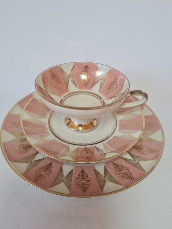 Winterling Чайное трио "Розовые узоры и позолота", Германия, 1960-70гг.