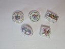 PORCELAINE FINE DE Limoges Коллекционные фарфоровые шкатулки, 5,5 см, 5 штук, Франция, 1960-70гг.
