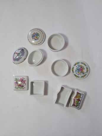 PORCELAINE FINE DE Limoges Коллекционные фарфоровые шкатулки, 5,5 см, 5 штук, Франция, 1960-70гг.