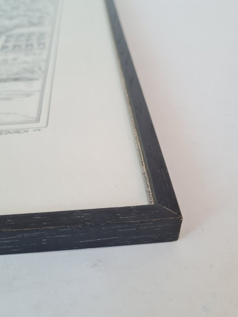 Картина винтажная в черно-белых тонах "г. Неккарштайнах" O.W.Pfilze, 31 x 41 см, Германия, 1960-70гг.