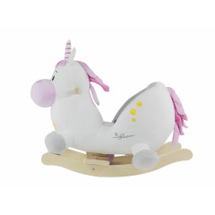 bieco Schaukelpferd Plusch Einhorn Schaukeltier 60 cm Baby Wippe Holz Spielzeug ab 9 M Schaukeltiere Лошадка-качалка