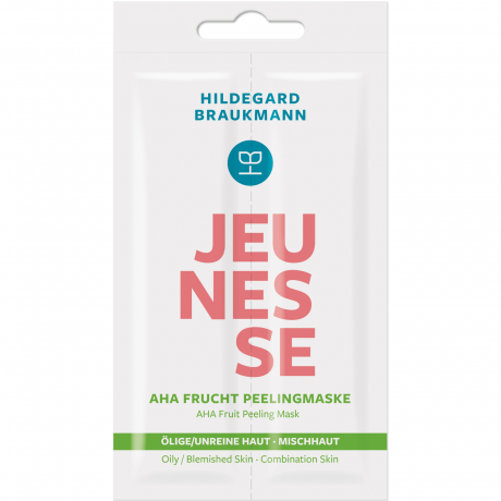 Hildegard Braukmann JEUNESSE AHA Frucht Peelingmaske, 14 ml, Hildegard Braukmann кислотная пилинг-маска для лица для комбинированной и жирной кожи, для женщин, 14 мл