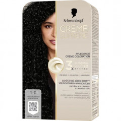 Schwarzkopf Creme Supreme Pflegende Coloration 1-0 Tiefes Schwarz, 1 St., Schwarzkopf Creme Supreme стойкая крем-краска для волос 1-0 Глубокий черный, 1 шт.