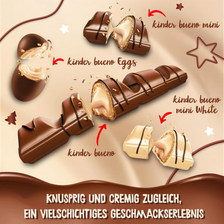 Ferrero Kinder Bueno Adventskalender 2026 181 g, Ferrero Kinder Bueno 33см х 28см Адвент-календарь 2026, 181 г, 24 сладости