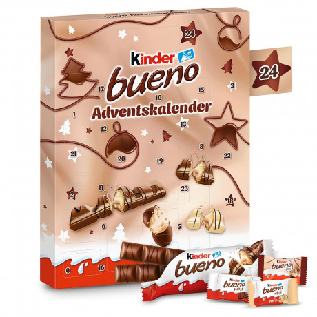 Ferrero Kinder Bueno Adventskalender 2026 181 g, Ferrero Kinder Bueno 33см х 28см Адвент-календарь 2026, 181 г, 24 сладости
