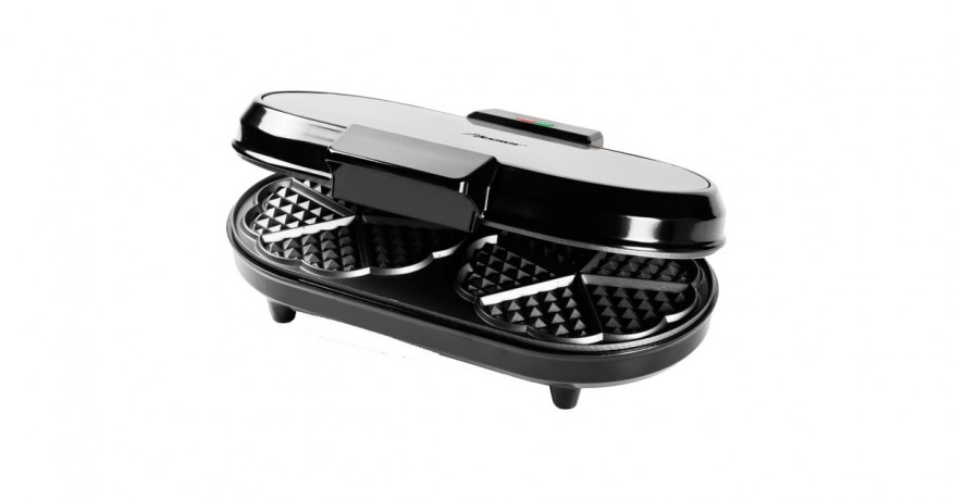 Bestron Bestron Doppel-Waffeleisen ADWM730S fur Herzwaffeln edelstahl/schwarz, 1.200 Watt edelstahl/schwarz Двойная вафельница Bestron ADWM730S для вафель-сердечек, нержавеющая сталь/черный, 1200 Вт