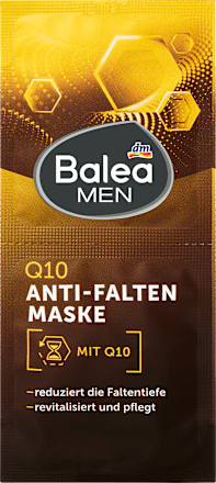 Balea MEN Gesichtsmaske Q10 Anti-Falten (2x8 ml), 16 ml, Крем-маска Q10 против видимых морщин, 2 порции по 8 мл, 16 мл