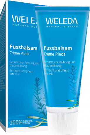 Weleda Fussbalsam, 75 ml, Освежающий бальзам для сухой кожи стоп с миррой и календулой, 75 мл