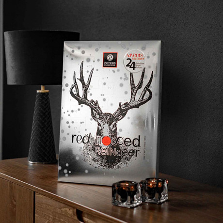 Peters Adventskalender 2026 'Red-nosed-Reindeer' alkoholfrei, Безалкогольный адвент-календарь 2026 Peters Red-nosed Reindeer с нугой, 24 окошка, 300 г