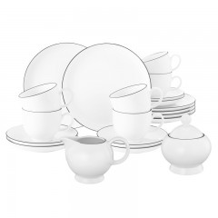 Seltmann Weiden Seltmann Weiden Lido Black Line Kaffee-Set rund 20-tlg. Кофейный сервиз Seltmann Weiden Lido Black Line из 20 предметов.