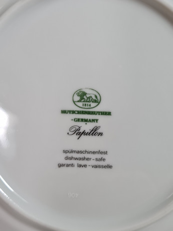 Тарелка винтажная Hutschenreuther с ботаническим принтом, фарфор, 6 шт., 19 см, Германия, 1970-80гг.