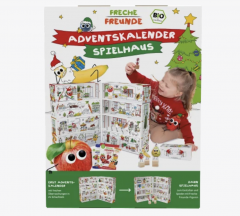 Freche Freunde Adventskalender Spielhaus 2024 Адвент-календарь 2024 &quot;Игровой домик&quot; с фруктовыми и овощными снеками и играми, 983 грамма