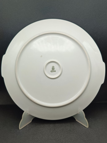 Блюдо винтажное H&G Selb / Heinrich Bavaria с ручками, розовые цветы, фарфор, 29 см, Германия, 1960-70гг.