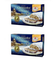 Dr. Quendt Echter Dresdner Christstollen 1kg 2stk, Рождественский Подарок Штоллен 1 кг х 2 штуки (2кг)