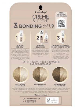Schwarzkopf Creme Supreme 11-11 Стойкая крем-краска для волос Ультра-светлый титановый блонд, интенсивный уход и 100% закрашивание седины