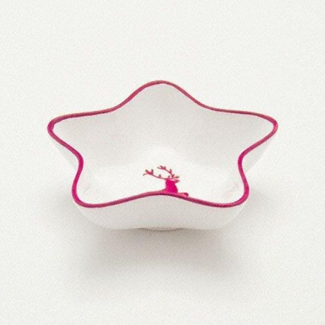 Gmundner Keramik Gmundner Keramik Bordeauxroter Hirsch Sternschale Stella d: 14 cm / h: 3,9 cm Керамика Gmundner, бордовая миска со звездой красного оленя Stella d: 14 см / высота: 3,9 см