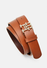 Tommy Hilfiger LOGO GOLD Belt cognac ЗОЛОТО С ЛОГОТИПОМ Ремень коньяк