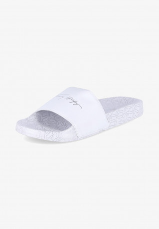 Tommy Hilfiger METALLIC Pool slides weiss METALLIC Шлепанцы для бассейна белый