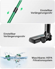 Micol Micol Akku-Hand-und Stielstaubsauger Ideal fur Hartboden, Teppiche, Tierhaare, 250,00 W, beutellos, LED-Display, Anti-Tangle-Burste, 6-in-1 fur Boden Teppiche Tierhaare  Беспроводной ручной пылесос Micol, идеально подходит для твердых полов, ковров,