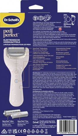 SCHOLL Pedi Perfect Elektronische Hornhautfeile, 1 St, Шолль Электрическая пилка Pedi Perfect, профессиональный педикюр дома, 1 шт
