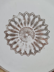 Тарелка винтажная Z&amp;Co Tirschenreuther Bavaria, белый фарфор с бирюзово-красным и золотым декором, 20,5 x 3 см, Германия, 1960-70гг.