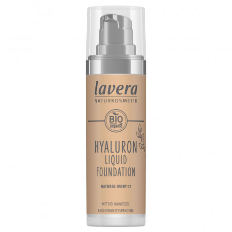 LAVERA HYALURON LIQUID FOUNDATION Cool Ivory 02, 30 ml, Лавера Жидкий тональный крем увлажняющий с гиалуроновой кислотой, оттенок Cool Ivory 02, био-миндальное масло, 30 мл