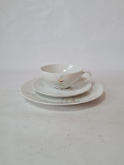 Чайное трио винтажное Thomas с цветными мазками, фарфор, Германия, 1960-70гг.