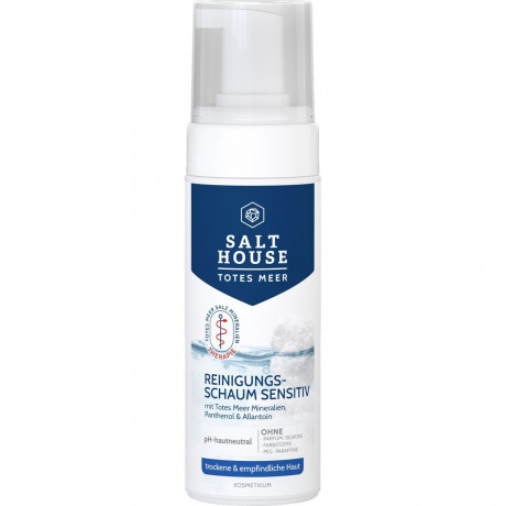 SALTHOUSE Totes Meer Therapie Reinigungsschaum Sensitiv, 150 ml, SALTHOUSE нежная очищающая пенка Totes Meer Therapie Reinigungsschaum Sensitiv с пантенолом и аллантоином для сухой и чувствительной кожи, 150 мл