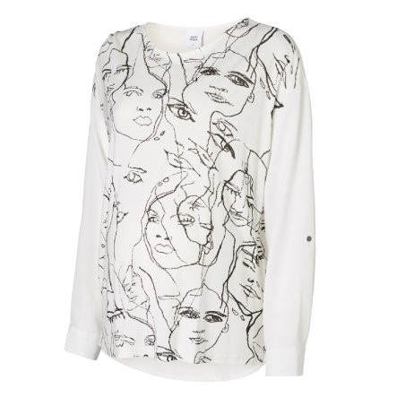 MAMA LICIOUS Umstands Bluse MLFACE MIX TOP snow White