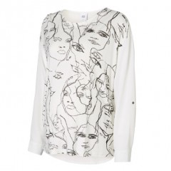 MAMA LICIOUS Umstands Bluse MLFACE MIX TOP snow White